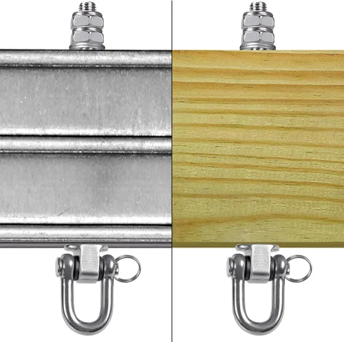 Vista 6 de SELEWARE Perchas de acero inoxidable resistentes con rodamientos (juego de 2), pernos oscilantes M10 x 9 pulgadas, capacidad de 1800 libras