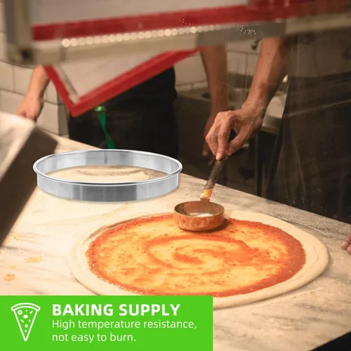 Vista 6 de BESTonZON Anillo de cocina para salsa de pizza de 6.88 pulgadas, herramienta para hornear de acero inoxidable con borde profundo para untar salsa