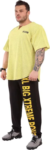 Vista 4 de Camiseta de gimnasio para hombre, ropa activa, levantamiento de culturismo, parte superior de trapo de gran tamaño, textura de toalla, camiseta