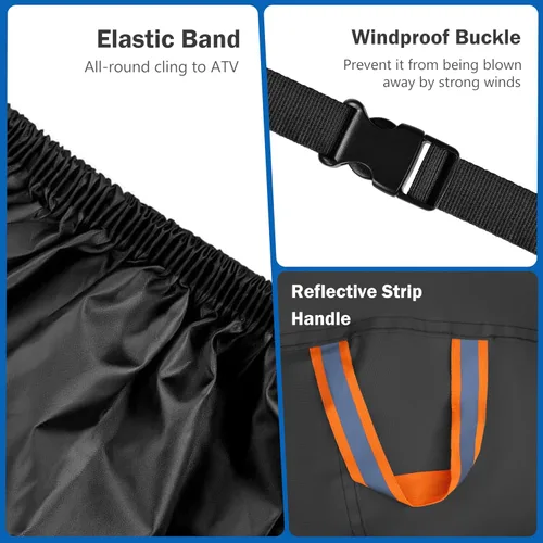Vista 2 de MORNYRAY Cubierta para ATV Impermeable de Servicio Pesado Universal Cubierta para Quad Cubierta de Almacenamiento Exterior 4 Ruedas Protección UV