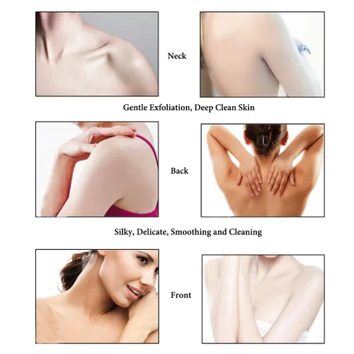 Vista 5 de Paquete de 2 guantes exfoliantes para toallas de baño Guantes de ducha grandes Elimina la piel muerta Doble cara disponible Hombres Mujeres
