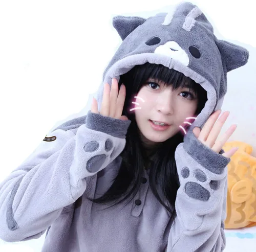 Vista 13 de Coriresha - Sudadera con capucha para niños, estilo perro, con orejas de perro en 3D y cola de perro, manga larga