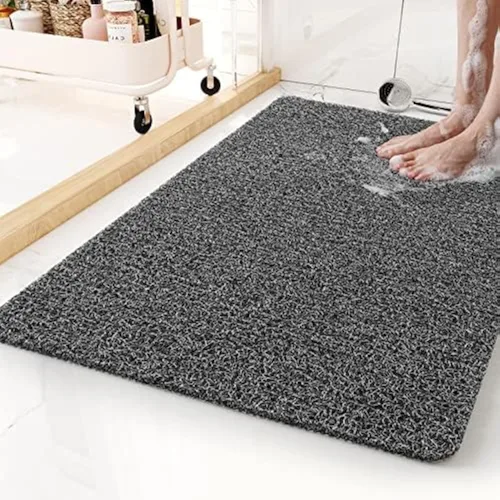 Vista 7 de Tapete antideslizante para bañera, 16 x 24 pulgadas, tapetes de ducha para bañera, tapetes de baño de PVC con textura de lufa para áreas húmedas