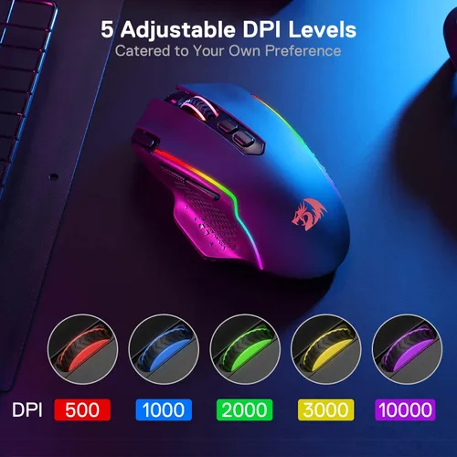 Vista 4 de Redragon Paquete de teclado K670 y mouse para juegos M810 PRO