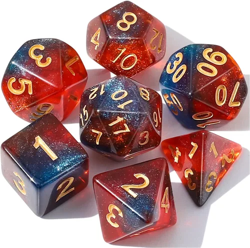 Vista 24 de CiaraQ DND - Juego de dados poliédricos con una bolsa de dados negra para juegos de mesa de rol D&D RPG MTG