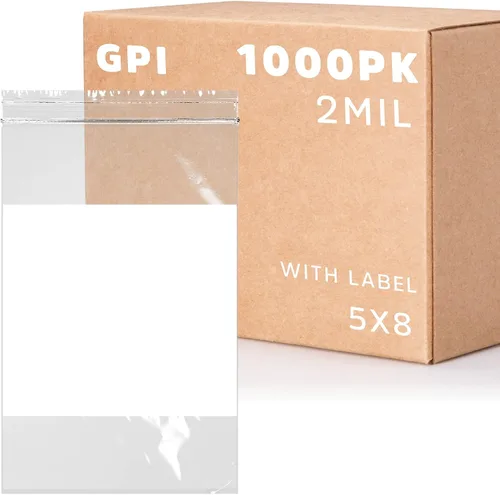 Vista 27 de GPI - Mini bolsas con cremallera de 1 x 1 pulgada, paquete de 100 bolsas de plástico transparente con cierre con cremallera con bloque blanco