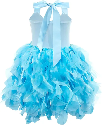 Vista 2 de Vestido tutú para niñas con lentejuelas brillantes de tul de princesa, fiesta de cumpleaños, baile de graduación, vestido deportivo para niñas