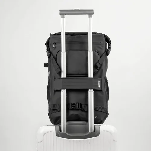 Vista 5 de Rhinowalk Bolsa de alforja para bicicleta, impermeable, 22L, bolsa de maletero trasera para ciclismo, ciclismo, viajes, equitación Negro