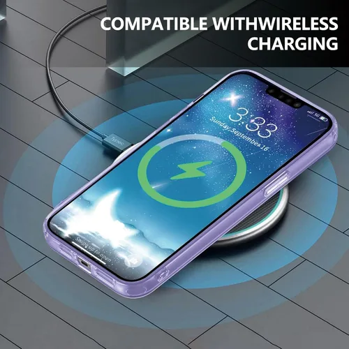 Vista 5 de Funda protectora transparente para iPhone 13 Pro Max, funda protectora de esquina reforzada contra arañazos, policarbonato duro + carcasa de TPU