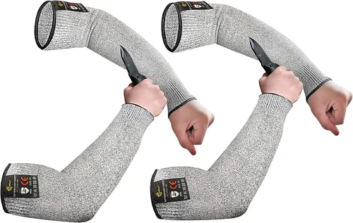 Vista 12 de Evridwear Mangas protectoras para brazos resistentes a los cortes, mangas de agricultores para hombres para trabajo, jardinería, agricultura