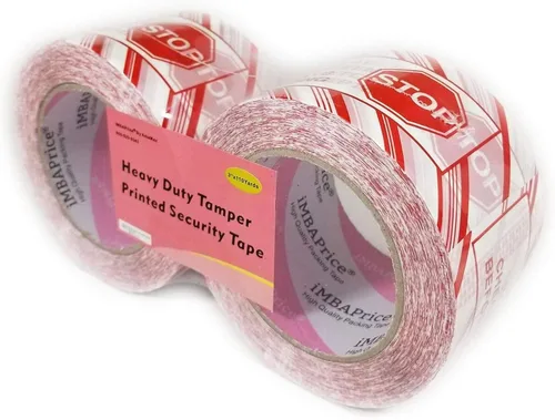 Vista 6 de iMBAPrice IC-2M-SS-TAPE-2PK - Cinta de sellado de letreros de parada - Mensaje preimpreso "SI Seal is Broken Check Contents Before Accepting" 2