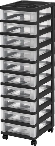 Vista 4 de IRIS Organizadores y almacenamiento de plástico USA Craft, carrito de almacenamiento rodante para suministros de aula y gabinete de almacenamiento