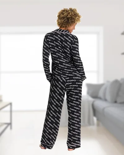 Vista 4 de bebe Pijama con botones para mujer, pijama de manga larga con botones y pantalones, conjunto de pijama para mujer