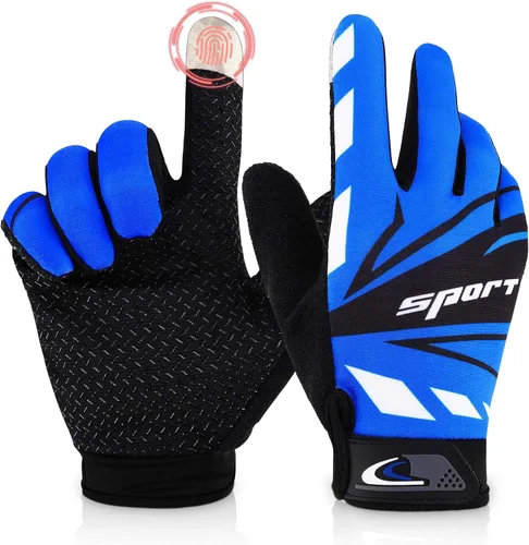 Vista 10 de Accmor Guantes para Pantalla Táctil para Ciclismo - Tamaño Grande para Niños, Deporte para Hombres, Mujeres, Adolescentes, Pesca, Respirables