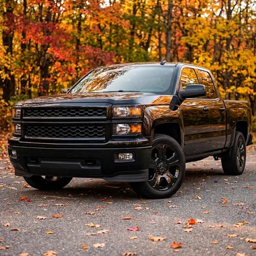 Vista 2 de OxGord Fundas de rueda de 18 pulgadas para Chevy Silverado 1500 2014-2018 (juego de 4) cubiertas de rueda impostor para ruedas ABS negro brillante