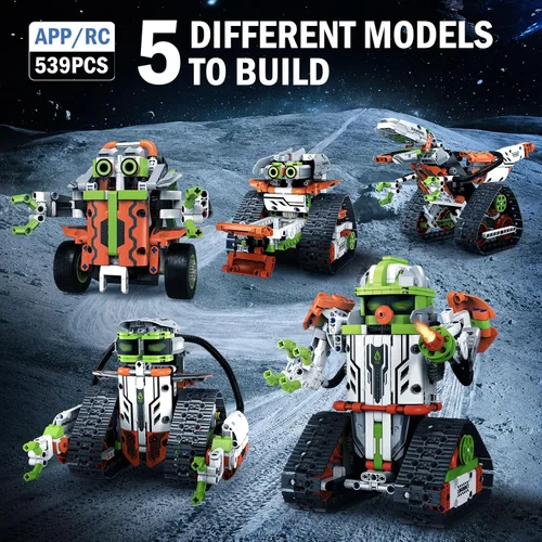 Vista 2 de Kit de construcción de robot STEM con control remoto para niños de 6 a 13 años, juguetes técnicos robóticos de codificación, regalos de cumpleaños