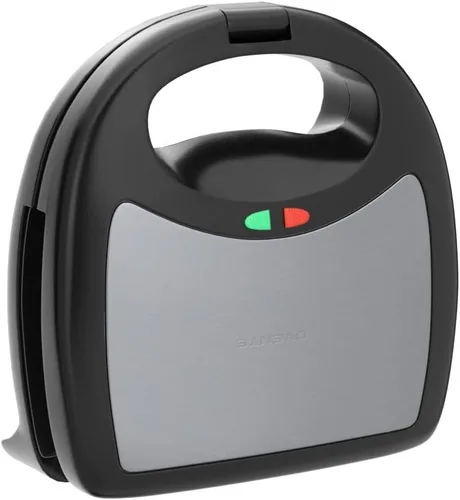 Vista 4 de OVENTE Sandwichera eléctrica 3 en 1, placas antiadherentes de 750 W, negro GPI302B Plateado negro