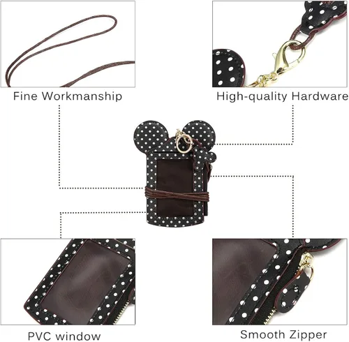 Vista 4 de JOSEKO Cartera con forma de animal para mujer, con forma de cuello, con forma de lunares, monedero