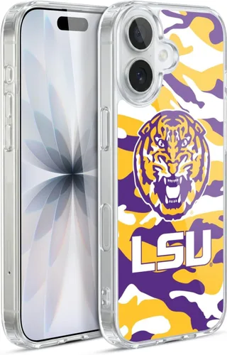 Vista 253 de Head Case Designs Funda de gel suave con licencia oficial de la Universidad Estatal de Louisiana LSU Camou compatible con Apple iPhone 7 Plus/iPhone