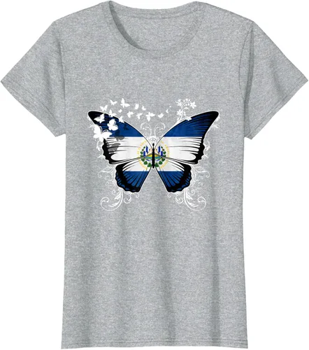 Vista 31 de Camiseta Salvadoreña Bandera El Salvador, Negro