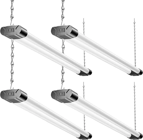 Vista 7 de BBOUNDER Lámpara LED de 2 pies para tienda, súper brillante, 2200 lúmenes, luz blanca fría de 6500 K, montaje en techo o colgante, iluminación Blanco