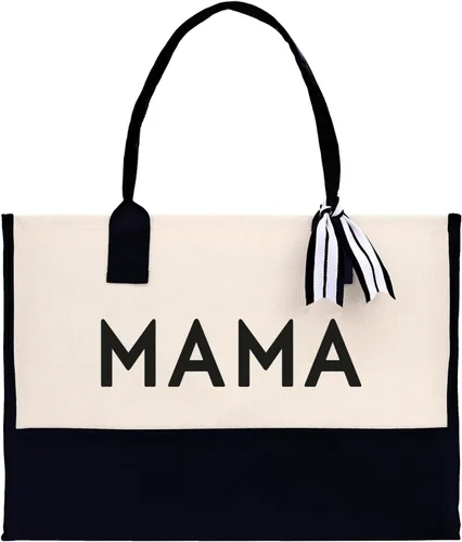 Vista 2 de VANESSA ROSELLA Bolsa de lona de algodón Nueva mamá regalo mejor mamá nunca bolsa perro mamá tote compras