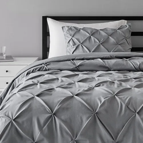 Vista 20 de Amazon Basics - Juego de ropa de cama con edredón de plumón sintético de dos piezas, suave y ligero, para todas las estaciones, con pliegues
