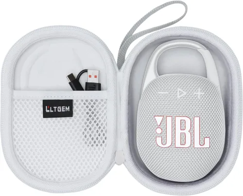 Vista 10 de LTGEM - Funda compatible con altavoz Bluetooth JBL Clip 4/5 Ultra portátil, impermeable, a prueba de polvo, color azul Estuche de viaje duro