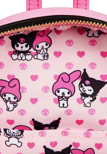 Vista 3 de Loungefly Sanrio Hello Kitty My Melody Kuromi - Bolso de hombro con doble bolsillo para mujer, Multi
