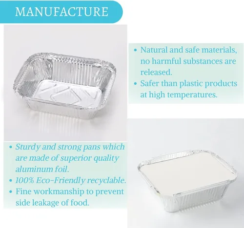 Vista 5 de Sartenes de aluminio pequeños de 1 libra con tapas (paquete de 40 – 5 x 4 pulgadas), utensilios de cocina desechables – tapas de cartón