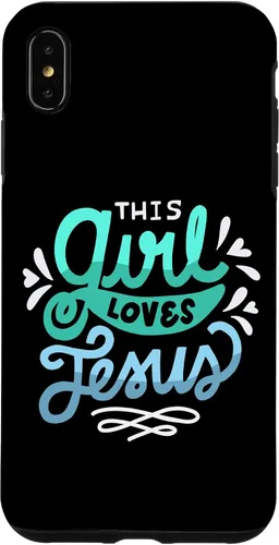 Vista 7 de Funda para iPhone 15 This Girl Loves Jesus Christian Faith Women