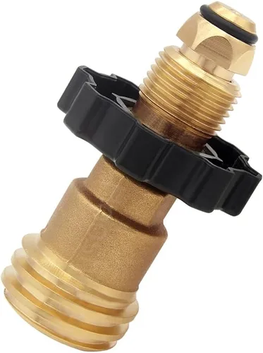 Vista 5 de Adaptador de tanque de propano de ajuste universal Hooshing con llave para convertir POL a QCC1 Heavy Duty Brass Propane Converter, LP Tank