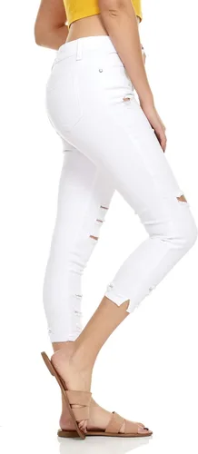 Vista 2 de YDX Smart Jeans - Pantalones de mezclilla con cintura alta, elásticos, rasgados
