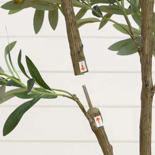 Vista 3 de Nearly Natural 4 ft Artificial Olive Tree in White Decorative Planter