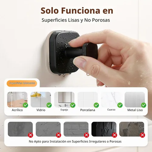 Vista 3 de 3 ganchos de ventosa para ducha, ganchos de ventosa para ducha, ganchos de puerta para colgar bata, lufa, ganchos de pared extraíbles para ventana