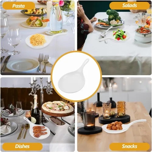 Vista 6 de Luxshiny - Platos para servir con asas de 9.44 x 5.31 x 1.18 pulgadas, juego de 2 platos para aperitivos, postres, filetes, pasta, ensalada, vajilla