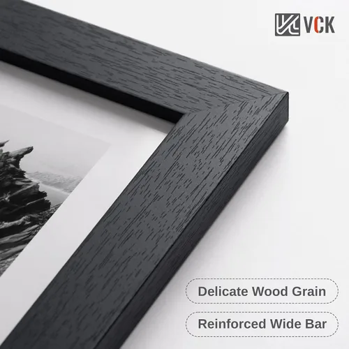 Vista 6 de VCK Marcos para póster de madera maciza de 22.375 x 34 pulgadas, marco de fotos A1 negro con montaje en pared, paquete de 3