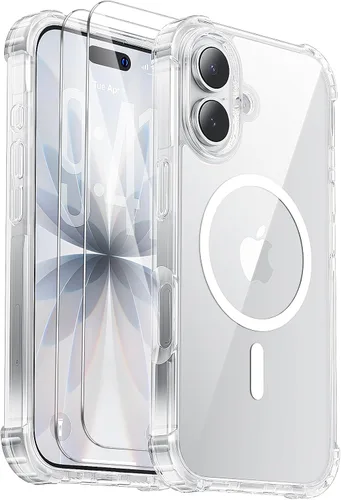 Vista 46 de [Usado] Funda para iPhone Air [compatible con MagSafe] [2 protectores de pantalla] [prueba de caídas de grado militar] Funda magnética resistente