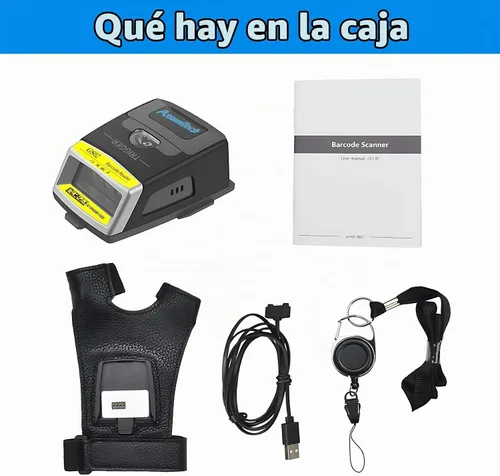 Vista 8 de Guante escáner de código de barras 2D GS02 portátil Zebra SE4107 lector IP65 táctil escáner NFC soporte multiidioma para almacén, sistema de gestión