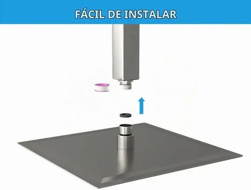 Vista 6 de Lordear - Alcachofa de ducha de lluvia de 12 pulgadas, sólida, ultrafina, de acero inoxidable 304, ajustable, cuadrada, de lluvia, cobertura