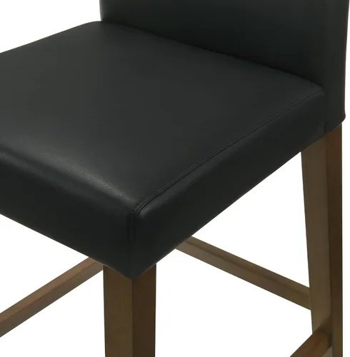 Vista 8 de CHITA Juego de 2 taburetes de bar de altura de mostrador, taburetes de bar tapizados de altura de asiento de 27 pulgadas, cuero sintético en negro