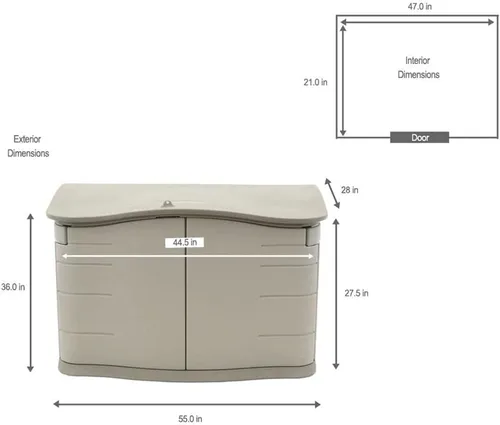 Vista 3 de Rubbermaid Pequeño cobertizo de almacenamiento horizontal de resina para exteriores con suelo (4.5 x 3 pies), resistente a la intemperie