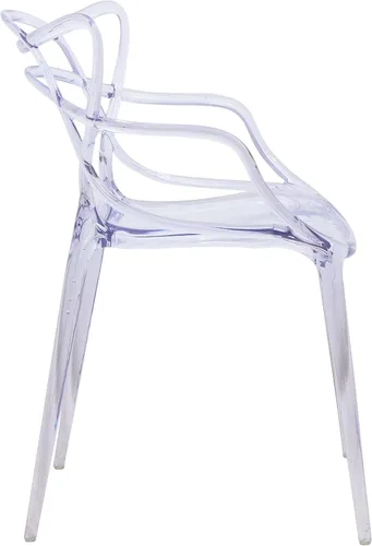 Vista 4 de LeisureMod Milan - Silla moderna con diseño de alambre, transparente