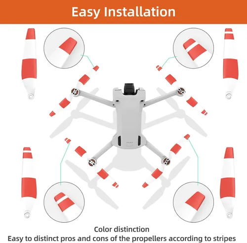 Vista 6 de Mini 3 4 Pro Hélices de bajo ruido para DJI Mini 4 Pro/Mini 3 Pro Cámara Drone Control remoto RC Quadcopter liberación rápida 6030F cuchillas