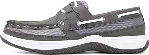 Vista 3 de Zapatos casuales para hombre - Zapatos de barco cómodos de espuma viscoelástica duradera para hombre, suela de goma, piel sintética y cordones