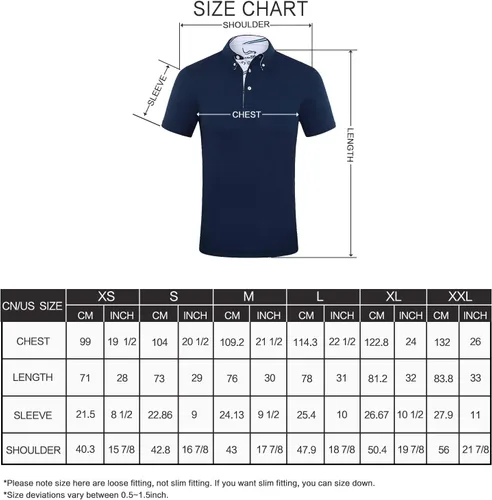 Vista 6 de EAGEGOF Polo de golf para hombre, manga corta, para deportes, ocio, suave, para adultos, para deportes al aire libre