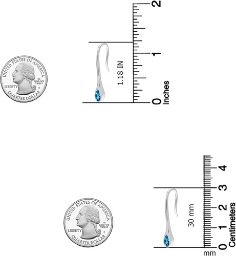 Vista 4 de LeCalla Aretes colgantes de plata de ley 925 Aretes colgantes ligeros en forma de alambre en forma de lágrima para mujer Piercing hipoalergénico