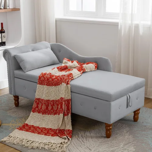 Vista 19 de Tumbona de piel sintética para interiores con almohada, moderna tumbona, sillas ergonómicas tapizadas de poliuretano sin brazos con botones