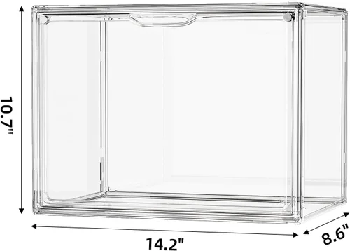 Vista 4 de Organizador de bolso para armario, organizador de almacenamiento de bolso, caja de exhibición apilable con puerta magnética, vitrina acrílica