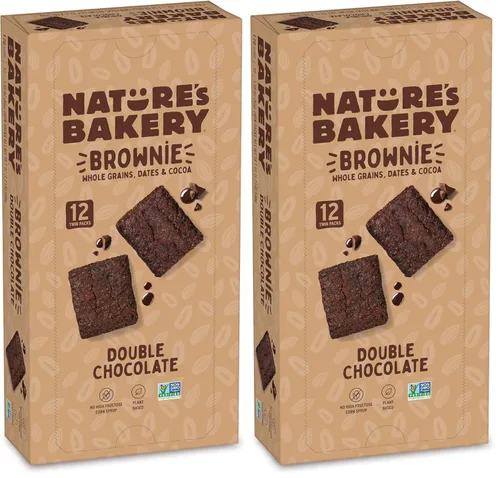 Vista 10 de Nature’s Bakery Barras de Brownie de Doble Chocolate, Granos Enteros, Dátiles y Cacao, a Base de Plantas, Sin Lácteos, Barra de Snack, 1 caja con 12